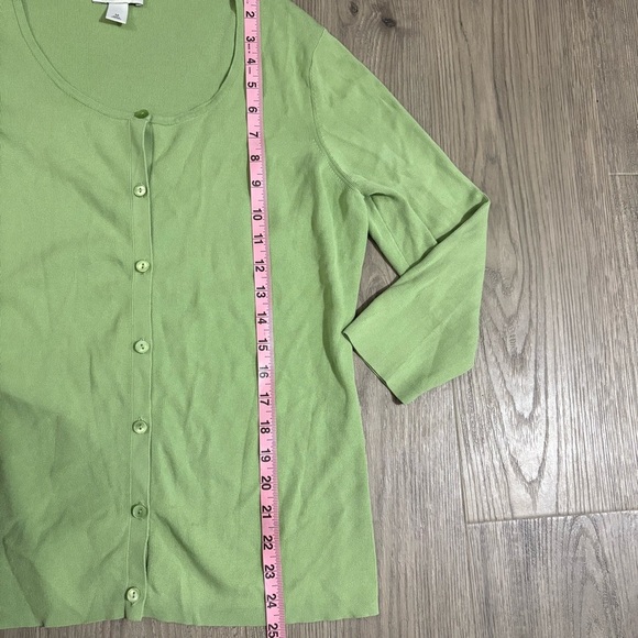 Ann Taylor Loft Green Button Down Cardigan Sweater Women’s Size M Spring Easter - Picture 8 of 11